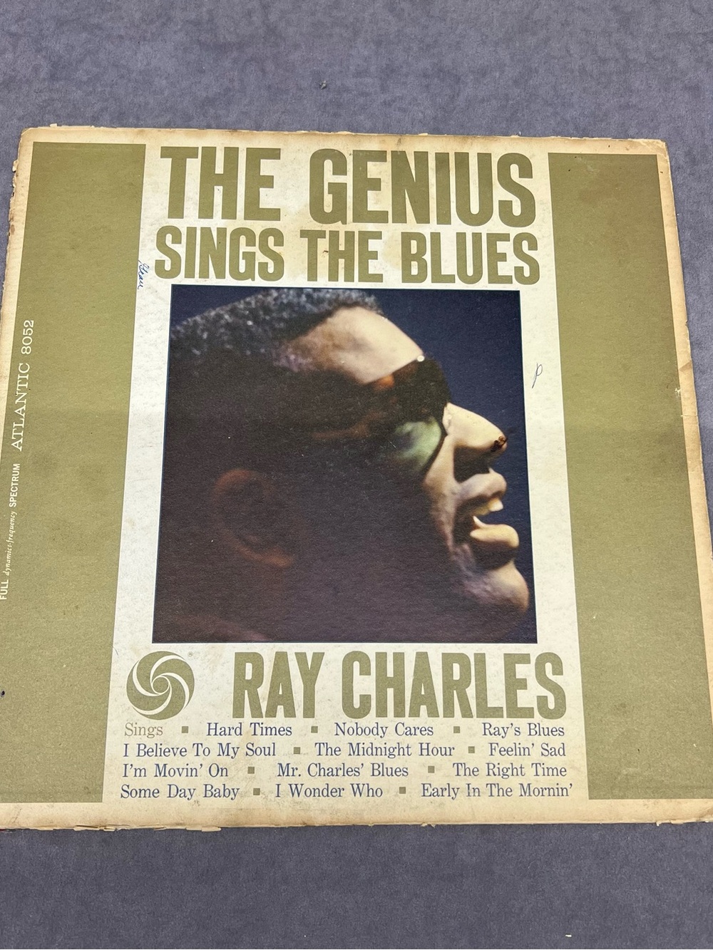 Ray Charles The Genius Sings The Blues Vinyl Album - Olive Green Cover